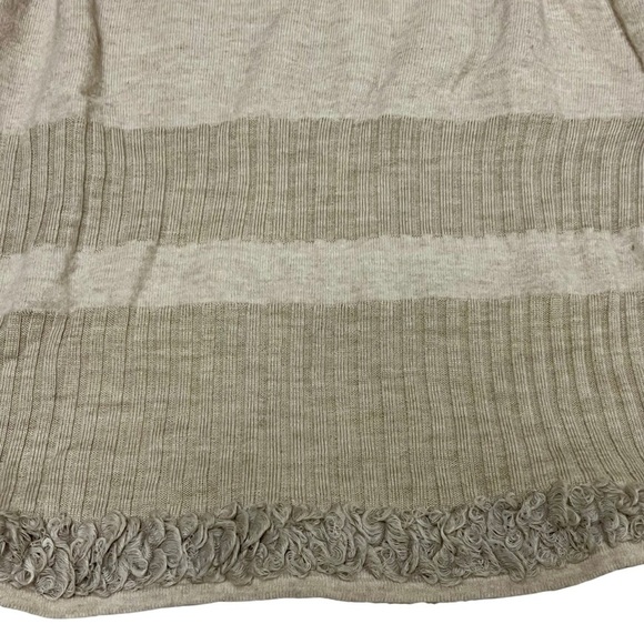 Diktons Barcelona Merino Wool Sweater | Size L | Beige Ribbed Ruffle Hem - Picture 4 of 6